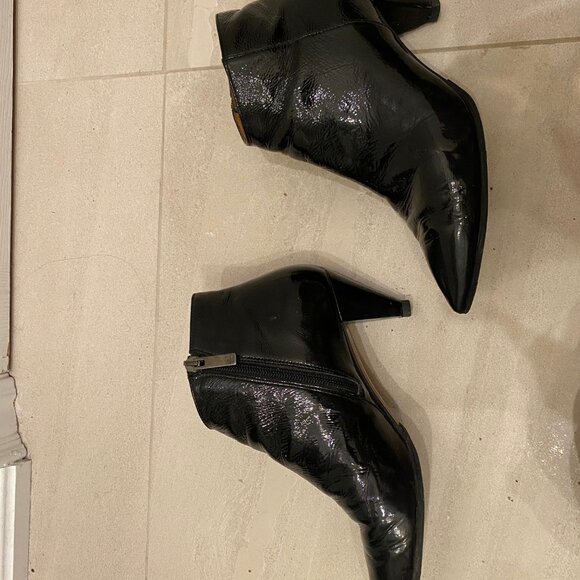 Aquatalia waterproof Patent leather  blk dress booties 6.5 - Picture 5 of 5